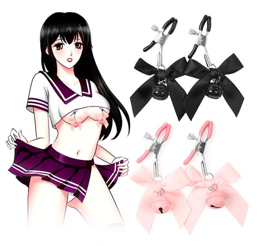 bộ kẹp vú lục lạc thú vị nơ dễ thương kích thích gợi cảm